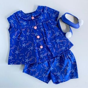 American Girl blue Pajama set with slippers